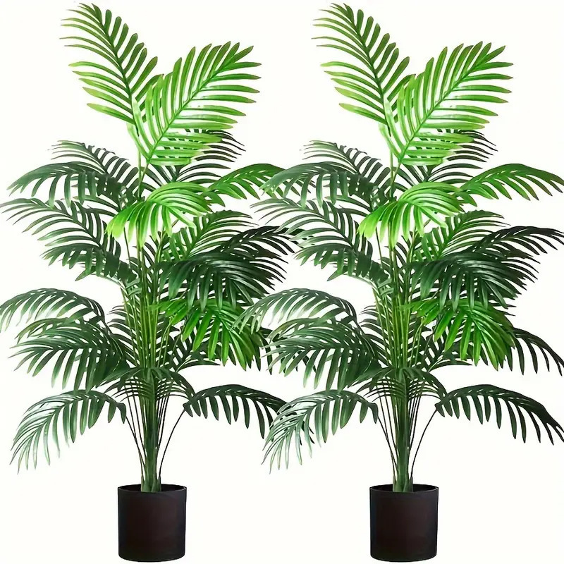 Bonsai Garden Pot - Künstliche Pflanzen mit 24 Blättern, Areca-Palmen,