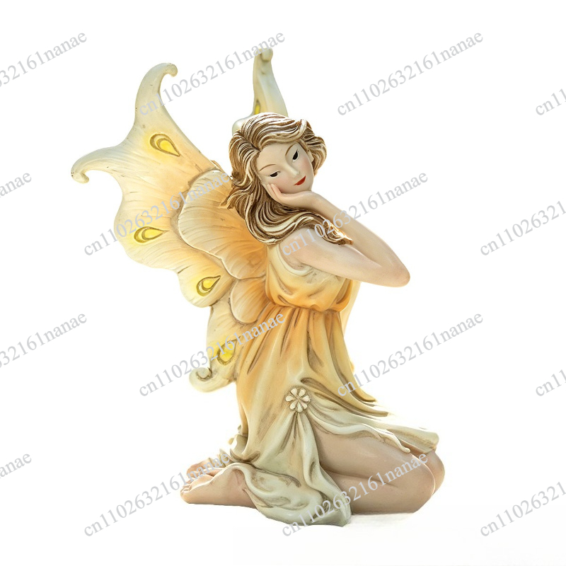 Bonsai Garden Pot - Kniende Feenstatue Elegante Feenfigur mit Flügeln,